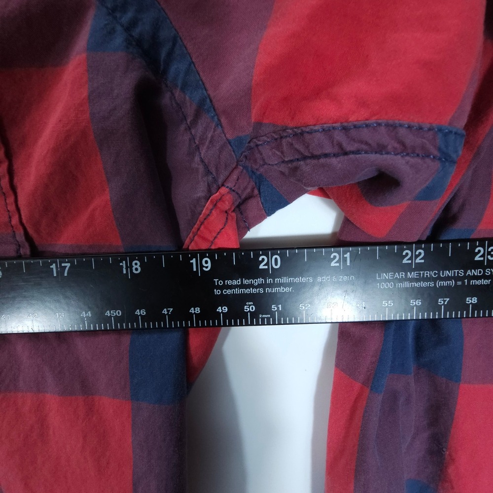 Y2K Hollister Shirt Mens Large Red Blue Plaid Flannel Style Cotton Streetwear - Picture 6 of 7